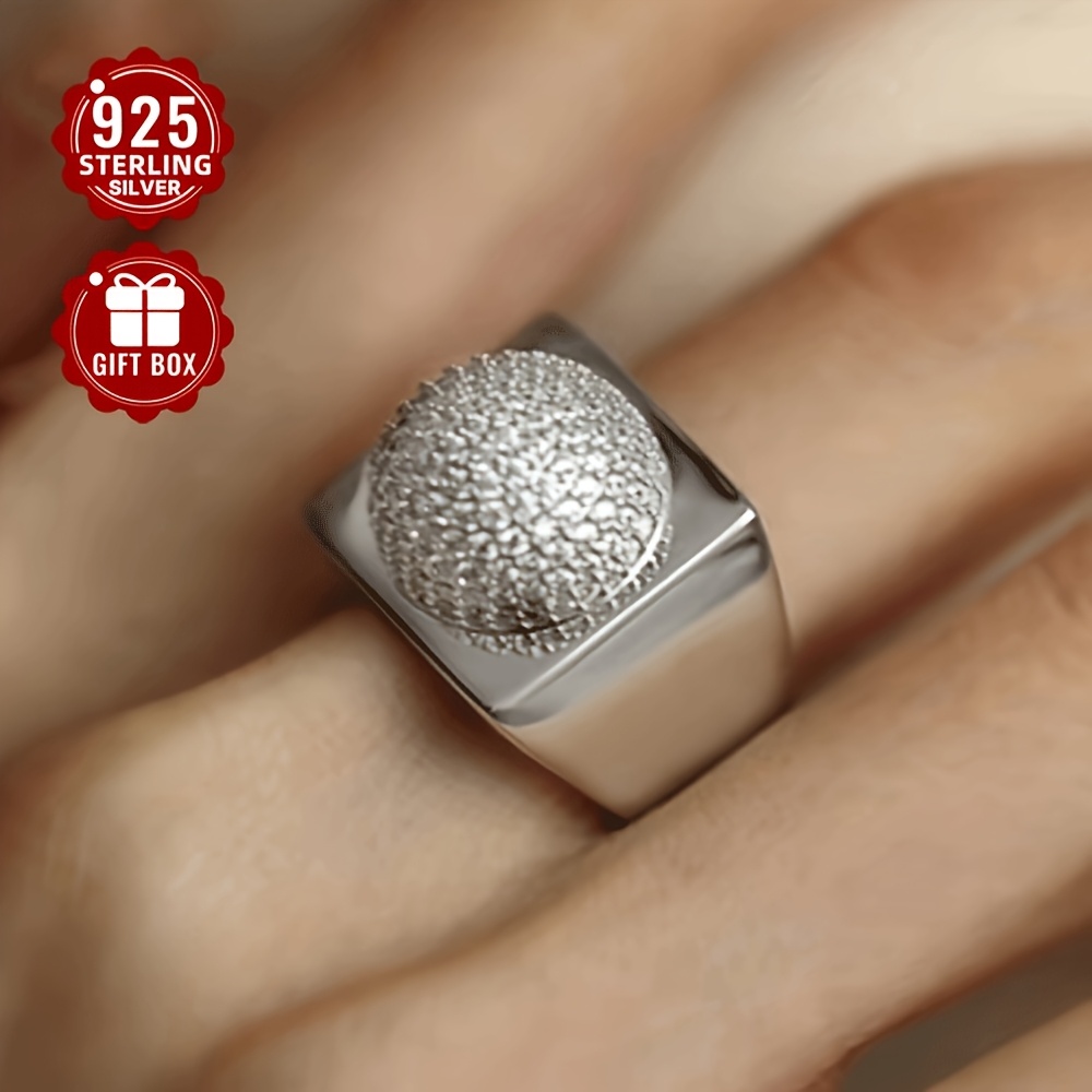925 Sterling Silver Open Ring Unisex Hip Hop Fashion Statement Ring